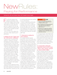 Paying for Performance - Tandehill Human Capital