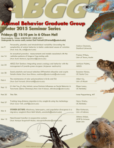 Animal Behavior Graduate Group Winter 2015 Seminar Series