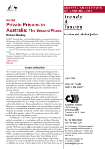 Private prisons in Australia - Australian Institute of Criminology