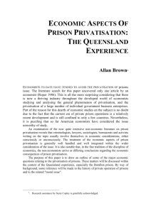 Economic aspects of prison privatization : the Queensland experience