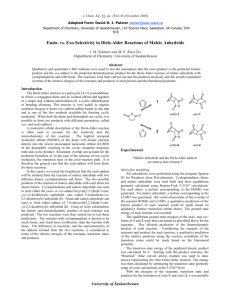 Endo- vs. Exo-Selectivity in Diels-Alder Reactions of Maleic Anhydride