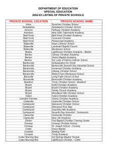 Private Schools 2002-03 - Arkansas Department of Education