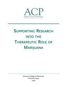 Supporting Research Into The Therapeutic Role Of Marijuana