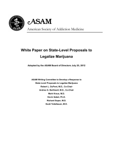 White Paper on State-Level Proposals to Legalize Marijuana