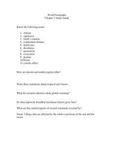 World Geography Chapter 2 Study Guide Know the following terms