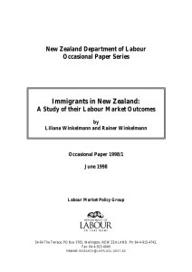 Immigrants in New Zealand: A Study of their Labour Market