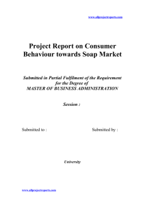 Soap Market - MBA Project Reports