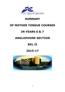 summary of mother tongue courses in years 6 & 7