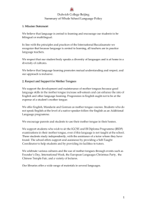 Dulwich College Beijing Summary of Whole School Language Policy 1