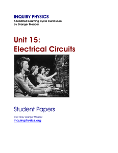 Unit 15: Electrical Circuits