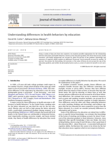 Journal of Health Economics Understanding differences in
