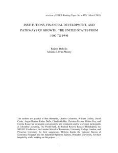 institutions, financial development, and pathways of