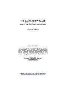 THE CANTERBURY TALES - Eldridge Plays & Musicals