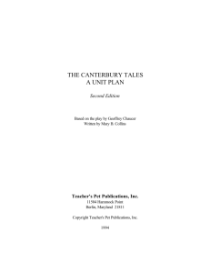 the canterbury tales a unit plan - Public Schools of Robeson County