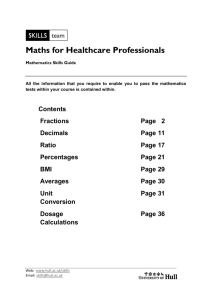 Maths for Healthcare Professionals