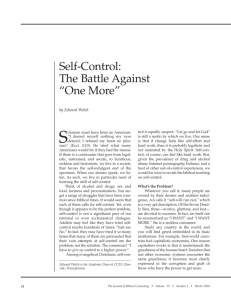 Self-Control: The Battle Against 'One More'