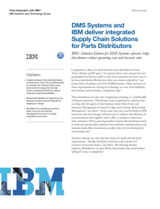 DMS Systems and IBM deliver integrated Supply Chain Solutions for