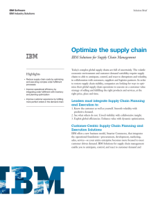 Optimize the supply chain