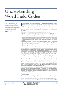Understanding Word field codes