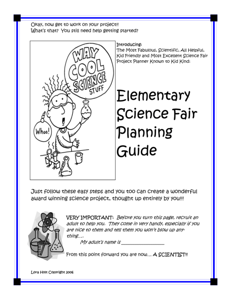 Elementary Science Fair Planning Guide Elementary Science Fair Planning Guide
