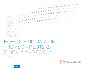 how to find data on thomson reuters quickly and easily