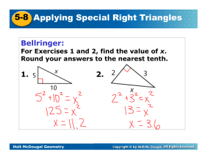 5-8 Applying Special Right Triangles