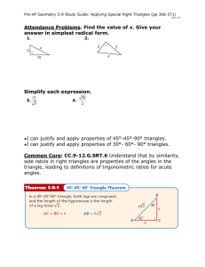 Geometry 5_8 Study Guide Applying Special Right Triangles