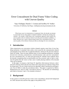 Error Concealment for Dual Frame Video Coding with Uneven Quality