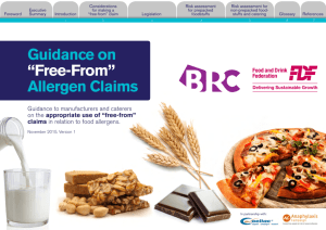 Guidance on “Free-From” Allergen Claims