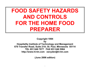 food safety hazards and controls - Hospitality Institute of Technology