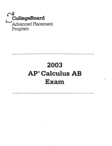 2003 AP® Calculus AB