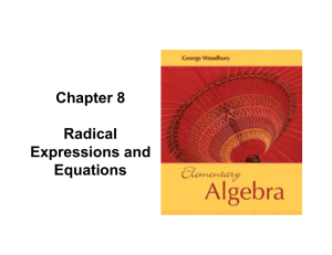 Chapter 8 - Radicals - MDC Faculty Home Pages