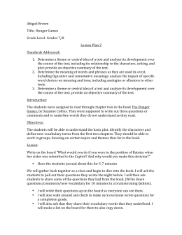 Science And Technology Essay Abigail Brown Title Hunger Games Grade Level Health Needs Assessment Essay also Essay On Science Hunger Games Essay Draft How Do I Write A Thesis Statement For An Essay