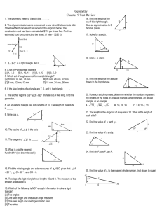 Geometry Chapter 9 Test Review A. 71 66 6 , ,