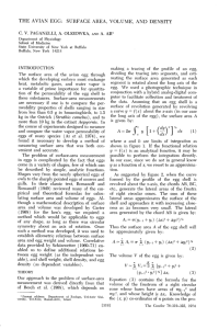 The Avian Egg: Surface Area, Volume, and Density