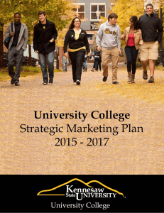 University College . Strategic Marketing Plan . 2015