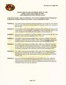 January 09, 2014 Resolutions - Mandan, Hidatsa, and Arikara Nation