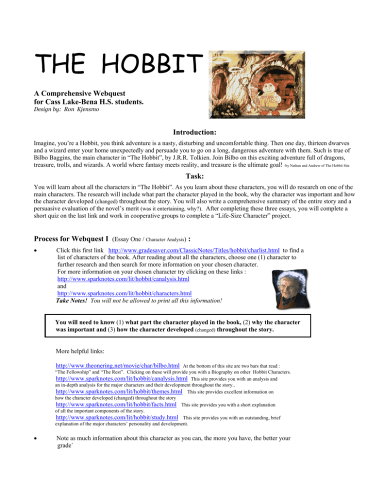 the hobbit - Cass Lake Bena School