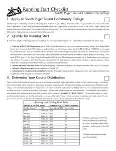 Running Start Checklist - North Thurston Public Schools