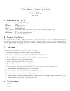 CS3841: Design of Operating Systems
