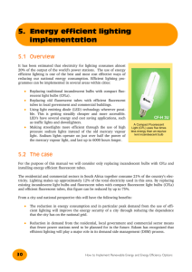 5. Energy efficient lighting implementation
