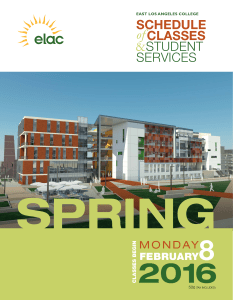 ELAC Spring 2016 Schedule of Classes