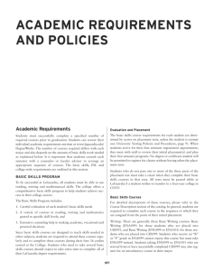 academic requirements and policies
