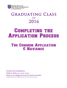 How to Use the Common Application and Naviance to apply to college