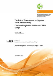 The Role of Governments in Corporate Social Responsibility