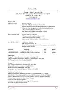 Curriculum Vitae Thomas J. Urban, Pharm.D., Ph.D. 120 Mason