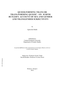 queer-forming trans or trans-forming queer? - on judith butler's