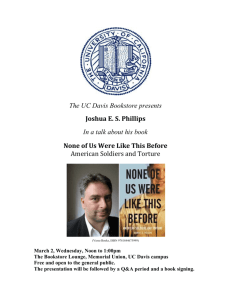 The UC Davis Bookstore presents Joshua E. S. Phillips In a talk