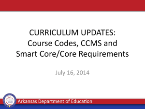 Course Codes, CCMS and Smart Core/Core Requirements