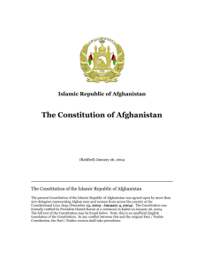 The Constitution of Afghanistan - Embassy of the Islamic Republic of